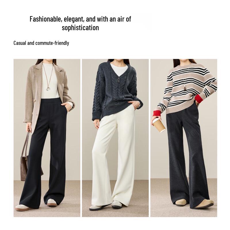 ESE-Y Women's High-Waist Acetate Wool Flared Pants