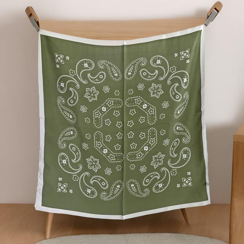 Women's Vintage Paisley Faux Silk Scarf: Versatile Headband, Hair Tie, Bag Accessory for Spring & Autumn.