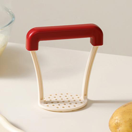 Potato Masher with Ergonomic Handle Manual Potato Press Honeycomb Round Hole Mashed Potato Presser Multi-Functional Kitchen Tool