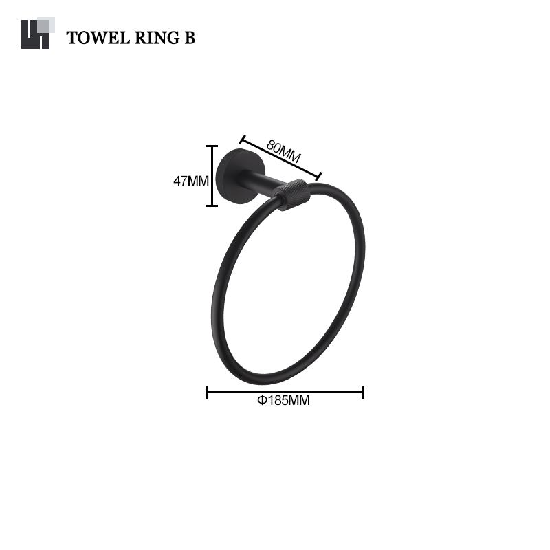 Matte Black Bathroom Accessories Knurled  Towel Bar Bath Robe Hook  Bathroom Hardware Set Shelf for Towels Paper Tissue Hol