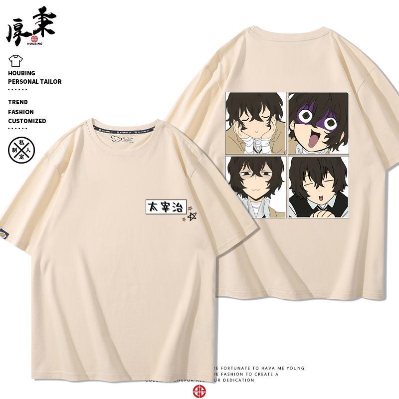 New Anime Nakahara Chuuya Dazai Osamu Cosplay Printed Short Sleeve TShirt Casual Tee Fashion Vintage Shirts Versatile In Summer