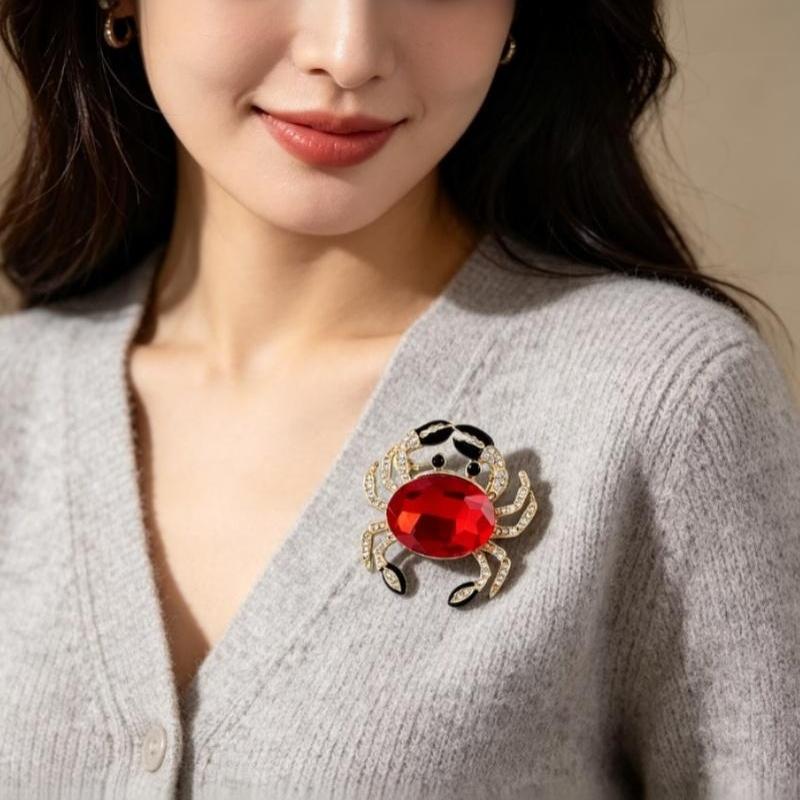 Baroque Luxury Vintage Crab Design Brooch For Men And Women Jewelry Accessories For Wedding Holiday Party Gift