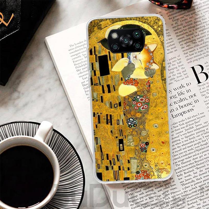Kiss by Gustav Klimt Desig Cover For Xiaomi Mi 11T 10T 9T Pro 11 Lite Phone Case 12 12X 10 9 8 11i 6X 5X Ultra 5G Print Coque Fu