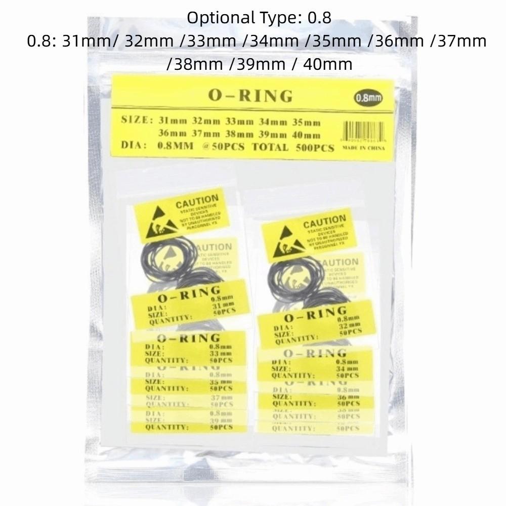 Rubber Material Watch Back Gasket Different Sizes Round Shape Watch Repairing Tool 500PCS/Bag 0.8mm Thickness Watch Gasket