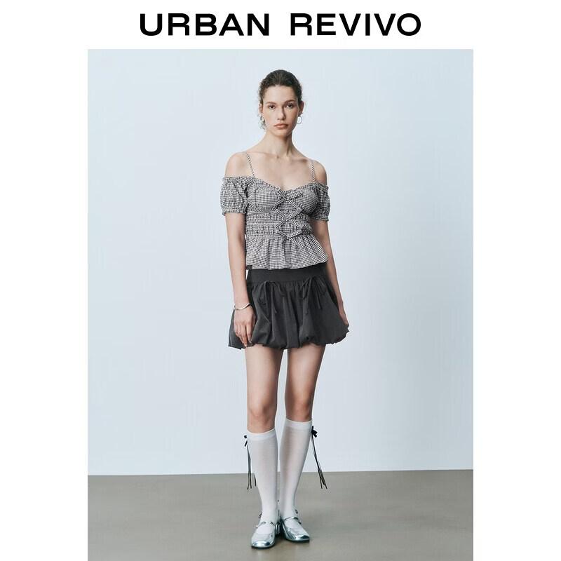 UR 2026 Women s Ballet Style Spliced Lace Mini Skirt XS