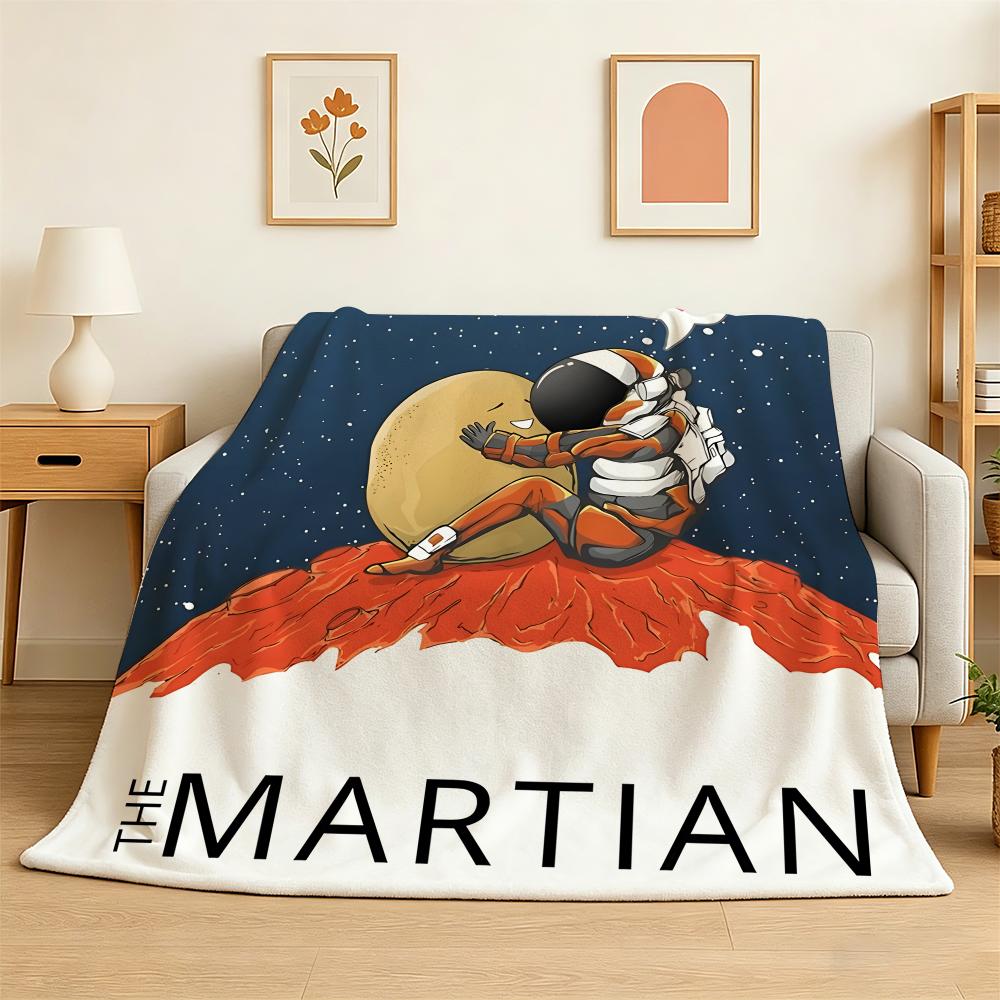 The Martian Andy Weir Throw 240g Flannel Blanket Lightweight Soft Skin-friendly Summer Thin Throw Blanket 75X95CM