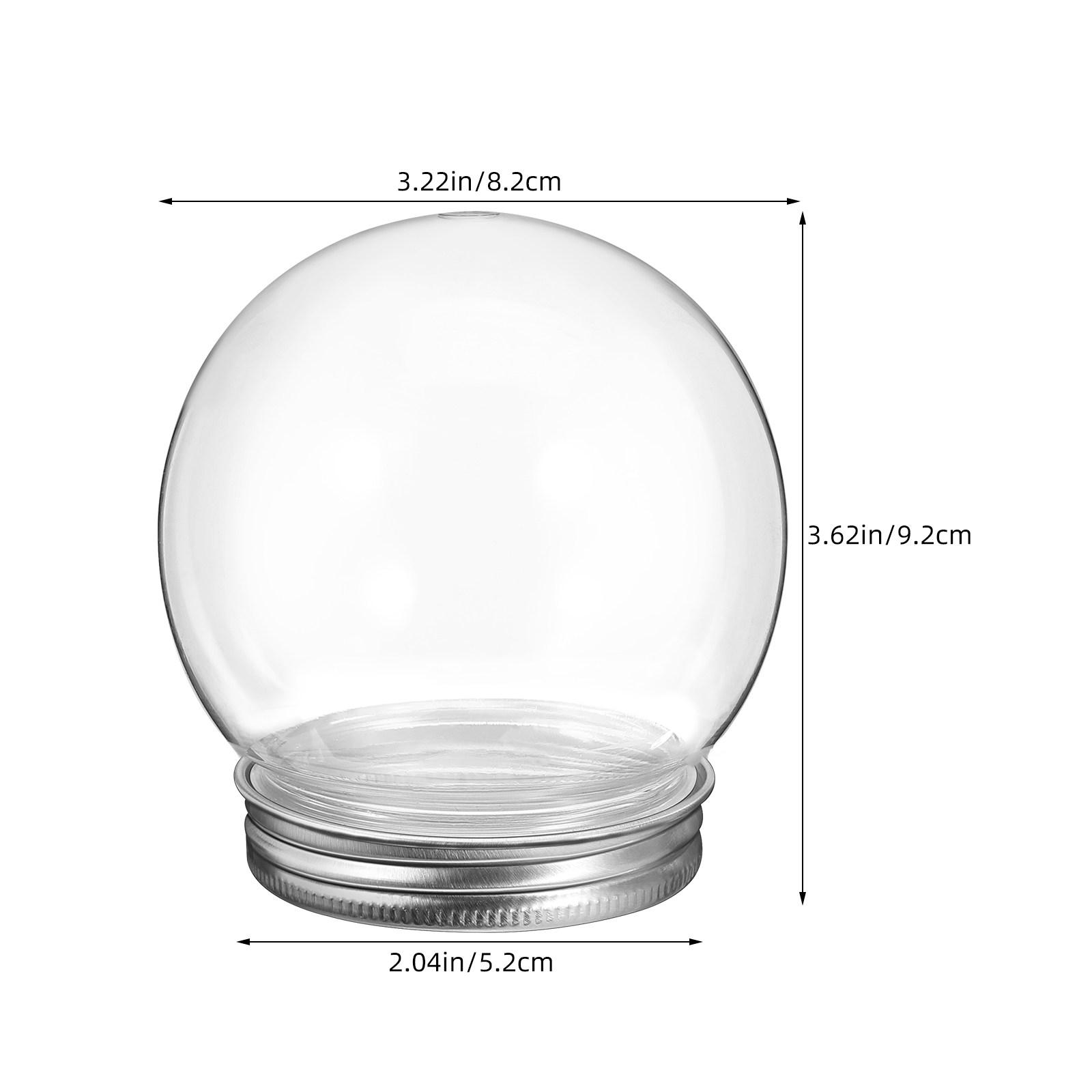 

9Pcs Plastic Snow Globe Kit Round Candy Clear Fillable Globes with Screw Off Caps for DIY Snow Globe Craft Holiday 7X6X6CM