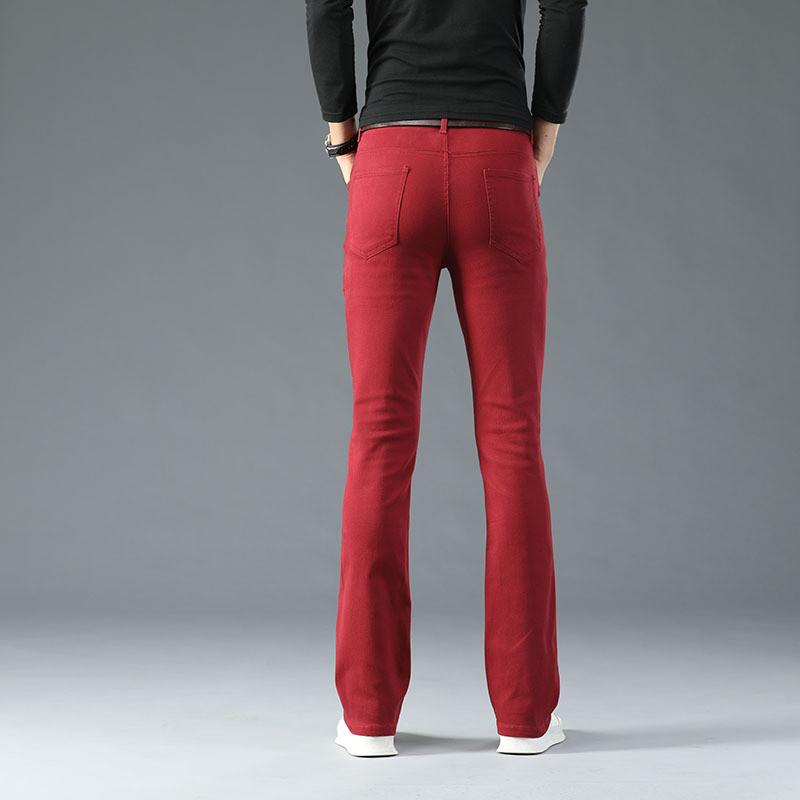 Men's Flared Denim Casual Jeans Men's Stretch Denim Straight Pants