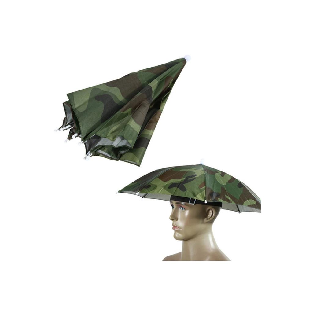 Ombrello da Testa a Mani Libere Cappello da Pesca Regolabile Ombrello Esterno Impermeabile Portatile Copertura Protezione Sole Pioggia