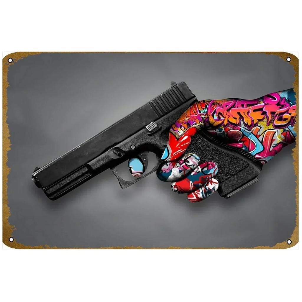 Exquisitely Designed Pistol Metal Signs: Embodying Military Sophistication, These Are the Ideal Wall Decor for Man Caves
