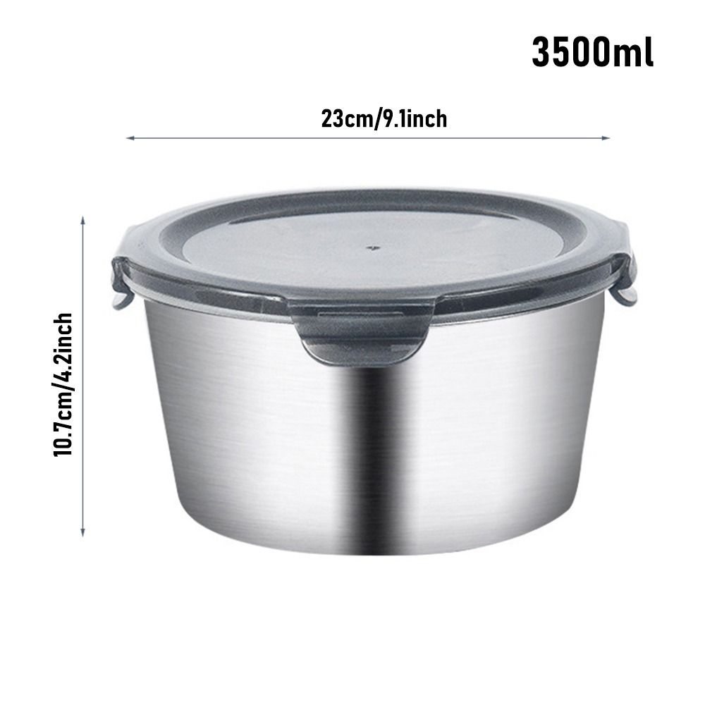 1Pcs with Lid Food Storage Box 304 Stainless Steel Refrigerator Frozen Crisper  Kitchen Accessory