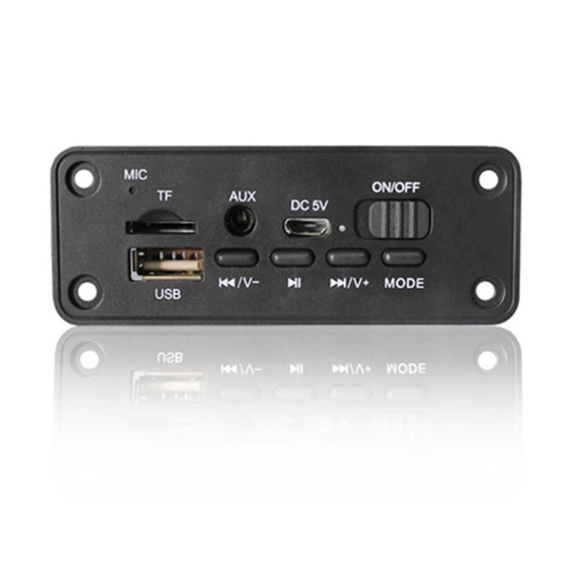 Bluetooth 5.0 MP3-Decoder-Board-Modul 2 x 3 W Lautsprecher Auto-FM-Radio-Modul 5 V Unterstützung für die Aufnahme von Anrufen Freisprechfunktion