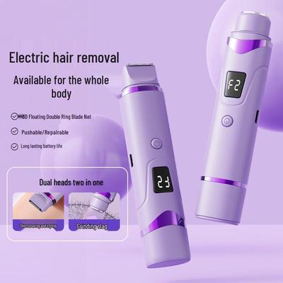 Epilatore Elettrico a Doppia Testa & Trimmer da Donna per Zone Sensibili