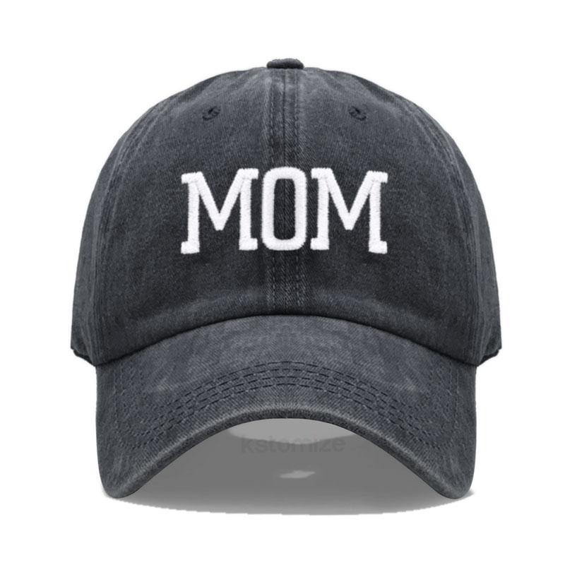 Mom Dad Embroidered Baseball Cap For Women Men Fashion Adjustable Washed Cotton Hats Father'S  Mother'S Gifts