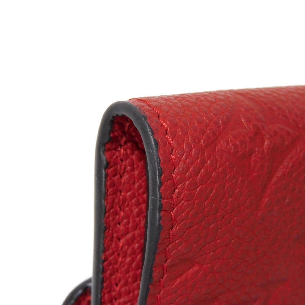 Used 12564 Portefeiulle Pont Neuf Compact M62185 7942 LV logo flower embossed Monogram Empreinte Series unisex from