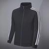 Spring and Autumn Large Casual Three-Bar Sweatshirt - Stand-Up Collar Solid Jacket