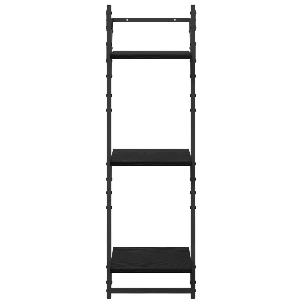 Wall Shelf Set 6 pcs Black Oak Effect 100 x 25 x 30 cm