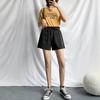 Summer Elegant High Waist Shorts Women Casual Solid Wide Leg Loose Short Pants Bottom Pocket Trousers A-line Pants
