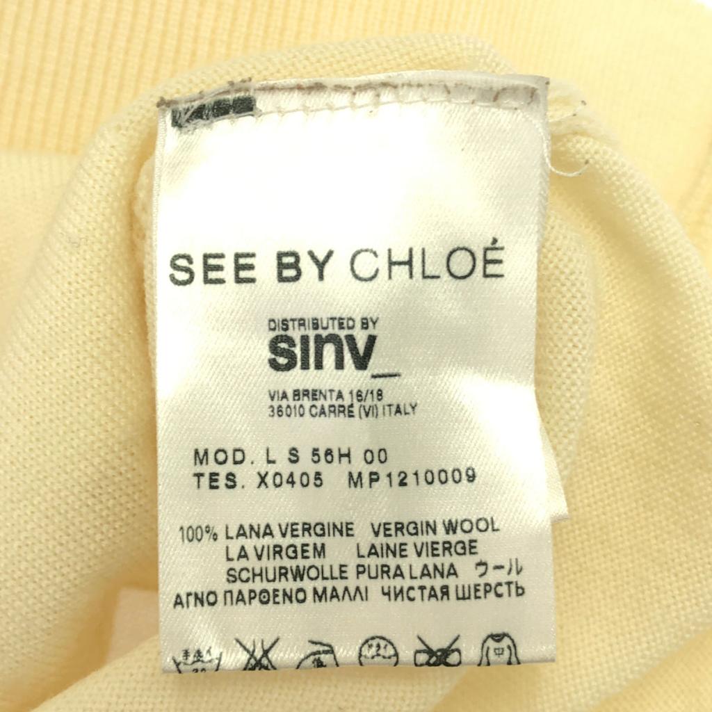 SEE BY CHLOE Made In Italy Wool Long Sleeve V Neck Cardigan Ivory Women Used