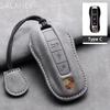 Leather Car Key Cover Case Shell Bag for Porsche Panamera Carman Macann Bobst Cayenne 911 981 991 970 996 Keychain Accessories