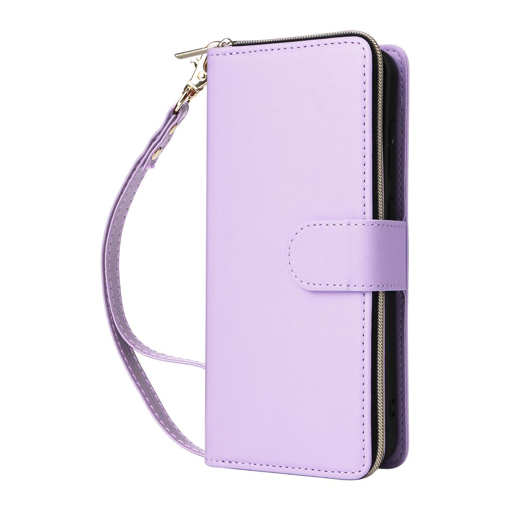 For Samsung Galaxy A17 5G/A17 4G/A26 5G Case 9 Card Slots Zipper Pocket PU Leather Phone Cover with Wrist Strap