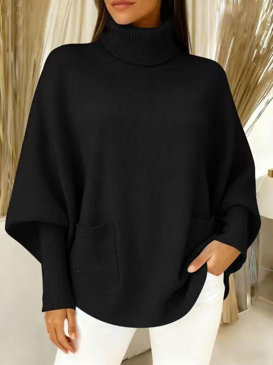2026 Women's High Neck Loose Knit Pullover - European and American Autumn/Winter Style