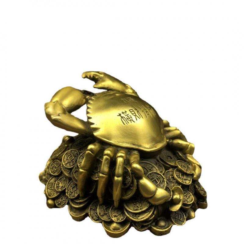 Brass Wealth From All Directions Money Copper Crab Home Desktop Craft Decoration Ornament