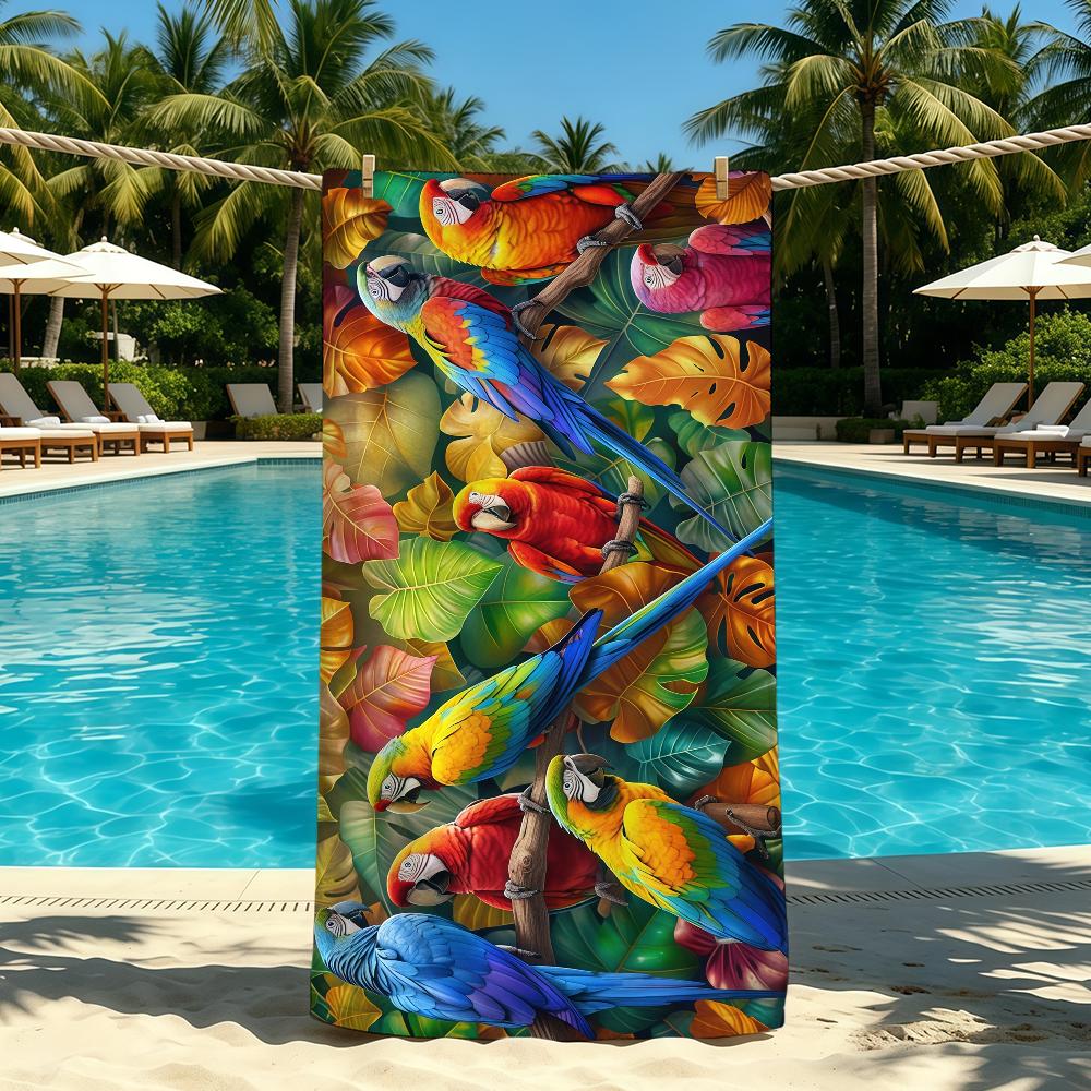 Serviette Pour Perroquet d'Extérieur Camping Serviette de Plage Super Absorbante Séchage Rapide Serviette Colorée d'Été STJ70x140CM