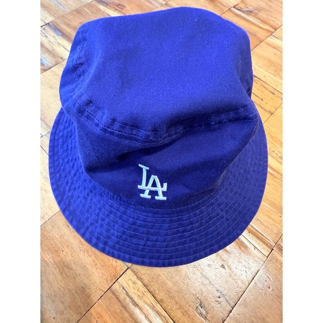 Used Good Condition New Era Dodgers Bucket Hat L/XL Blue MLB LA Embroidery