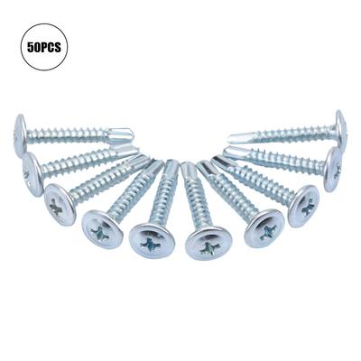 Conjunto de 50 peças de Parafusos Autoperfurantes Autoroscantes de Cabeça Truss M4.2 Parafuso de Cauda Perfurante (M4.2*19)