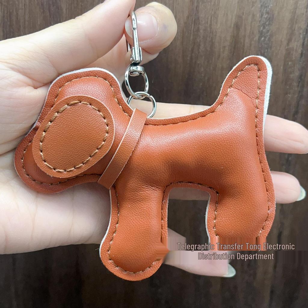Trendy Brand Year of the Horse Genuine Leather Keychain Pendant - High-End Little Horse Charm for Bags & Clothing Accessories
