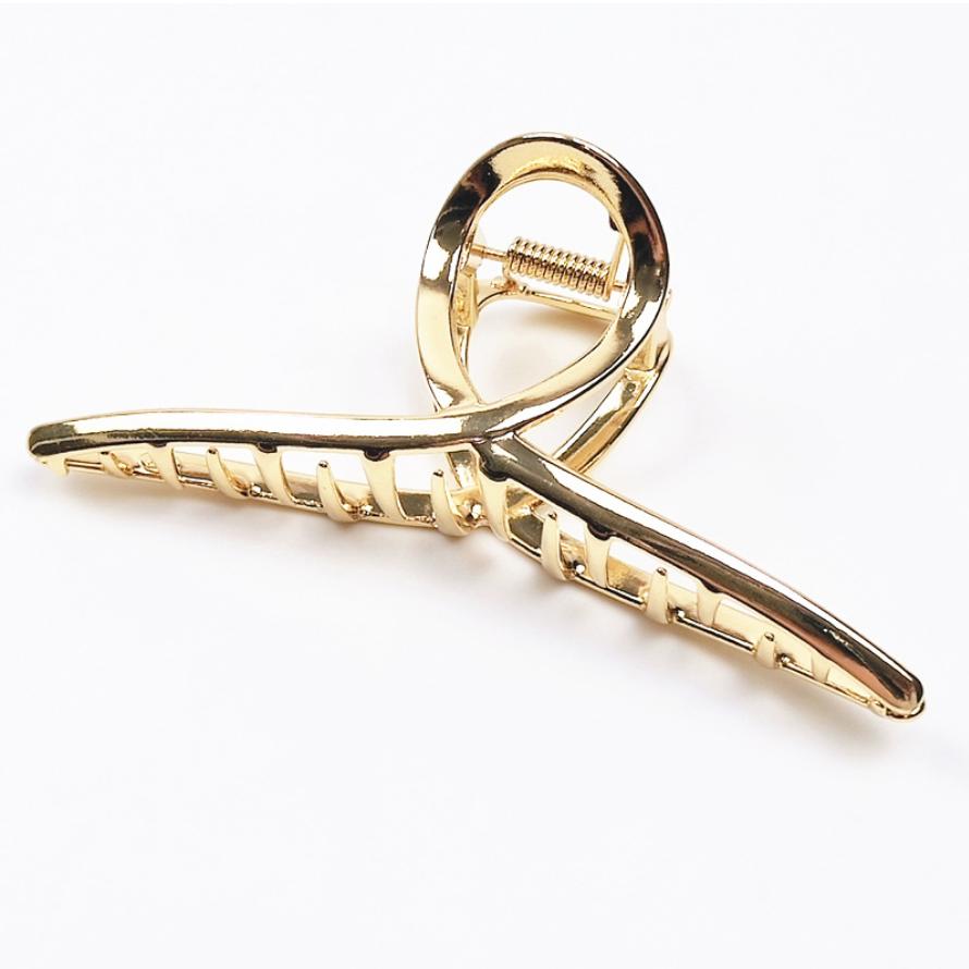 Elegant Gold Silver Hollow Geometric Metal Hair Claw For Women Long Thick Hair Holder Hair Claw Clip Fashion Hair Accessories