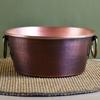 Antiker Kupfertopf, Verdicktes Hot Pot Kochutensil zum Köcheln und Eintopfkochen, Handgefertigt mit gehämmertem Muster, 26 cm Handtopf