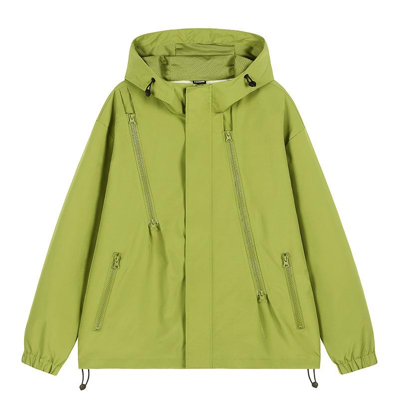 Teenagers Spring and Autumn Thin Jacket Men Casual Couple Loose Hooded Windbreaker Jacket Men Windbreaker Mountaineering Suit