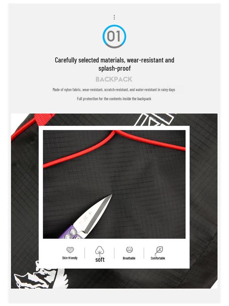 Wasserdichter Faltbarer Leichter Outdoor Rad- & Wanderrucksack