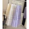 High-end Fungus Lace A-shaped Skirt Women's Spring New Mesh Medium and Long Cake Fluffy Skirt