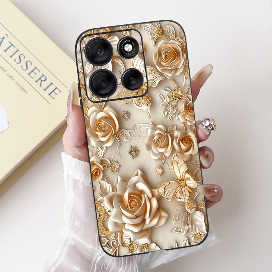 For Motorola Moto G86 G56 5G Case 2025 Fashion Flower Marble Sunset Capa Soft Silicone Phone Cover For MotoG56 MotoG86 5G Bumper