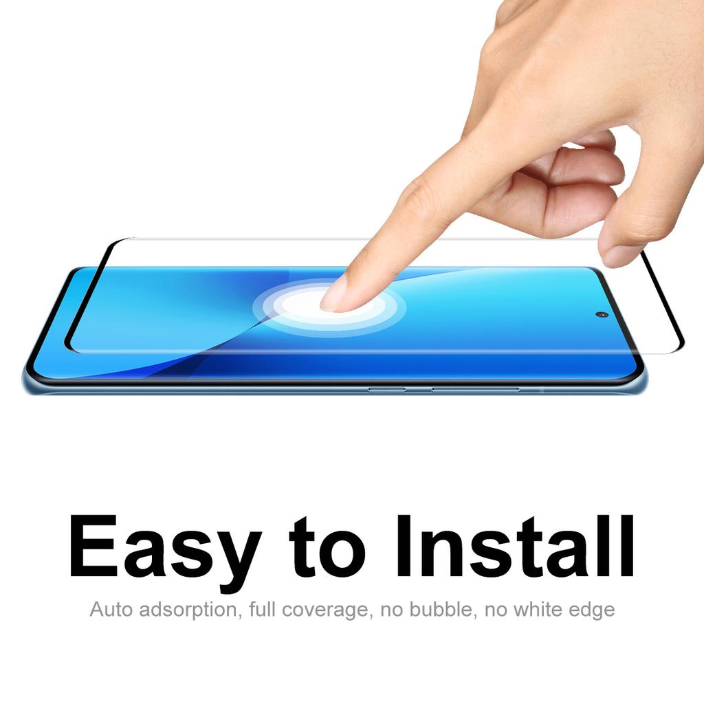 ENKAY HAT PRINCE For Xiaomi 12 5G/12X 5G/12S 5G 3D Curved Tempered Glass Full Screen Protector Side Glue Support Fingerprint Unlock