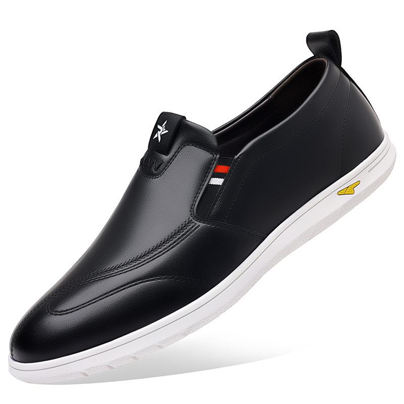 

2024 Весна и осень Новые мужские повседневные кожаные туфли Мужские мягкие кожаные кроссовки для ног Летние маленькие белые туфли 3086 38 чёрный