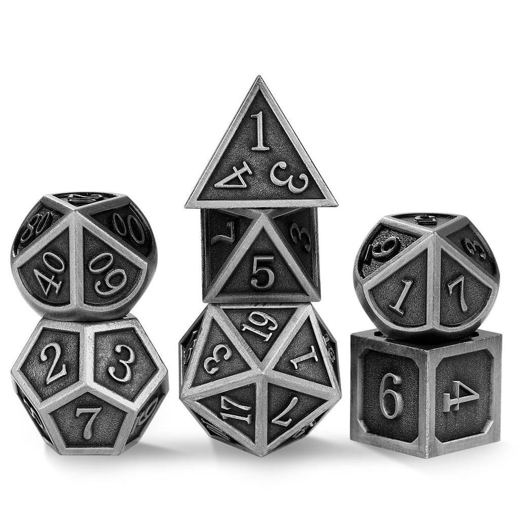 Hot Metal DND Polyhedral Dice Set for Tabletop RPGs
