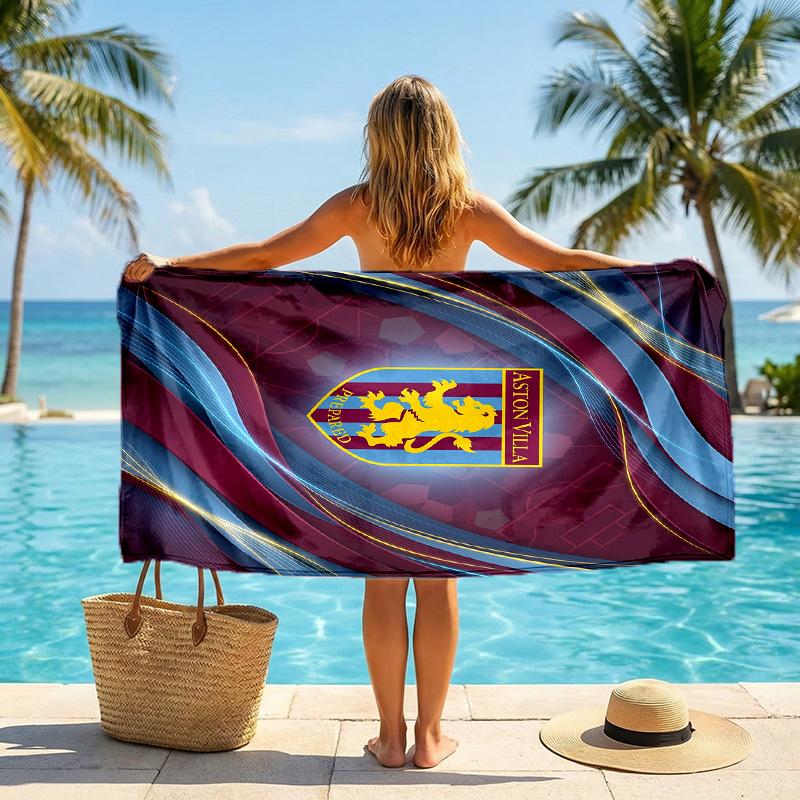 Asciugamano da Spiaggia Aston Villa Football in Morbida Microfibra Asciugatura Rapida Assorbente per Spiaggia Piscina Viaggio