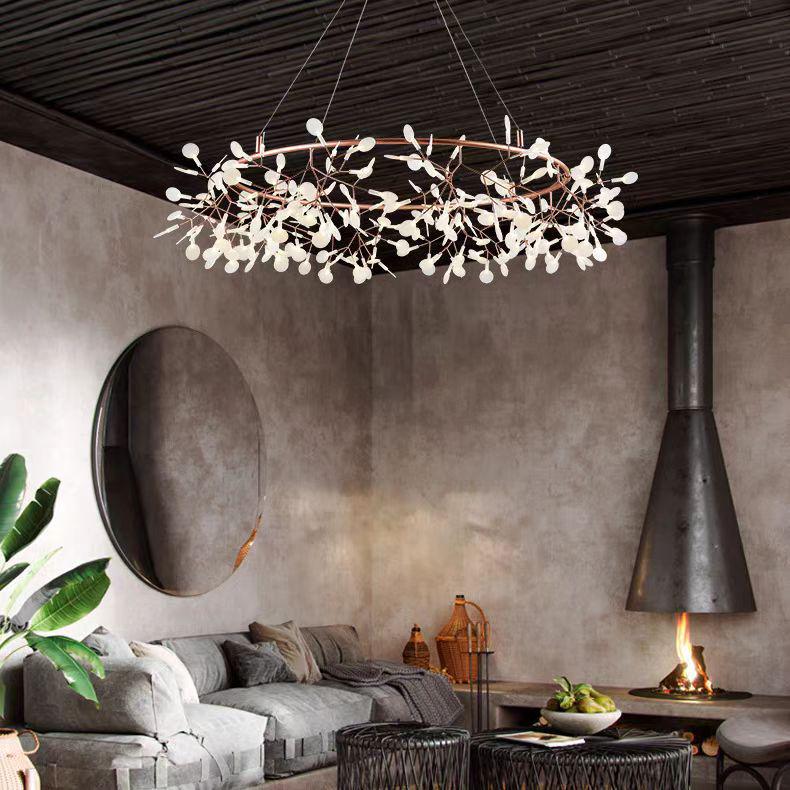 Nordic Minimalist Firefly Branch Chandelier for Restaurant, Hotel, and Villa