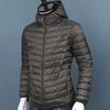 Men's Large Lightweight Casual Cotton Jacket with Short Stand Collar and Hood
