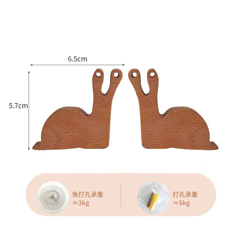 1pcs New Wooden Hook Creative Nordic Cute Animal Hook Wall Hanging Coat Hook Home Decoration Solid Wood Hook Kitchen Accessories