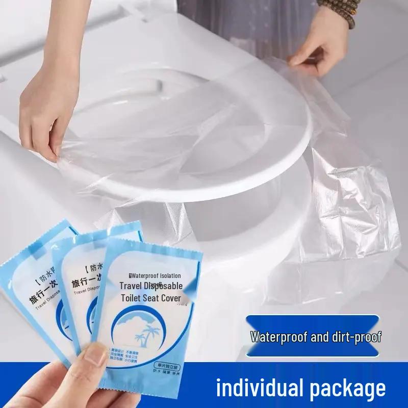 Disposable Waterproof Travel Toilet Seat Cover - Individually Packaged, Stain-Proof, Portable Cushion 10 Pack