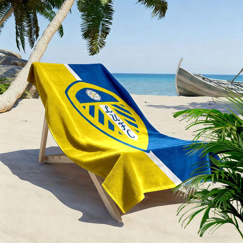 Leeds United A.F.C. logo Plážová osuška, Velká měkká rychleschnoucí osuška pro pláž, kempování, plavání