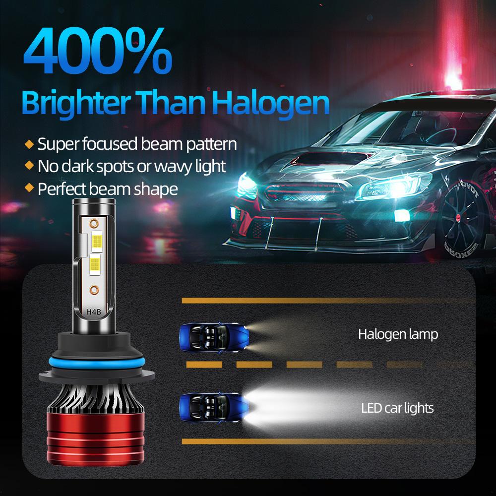 9007 Mini Car Headlight Bulb 60000LM 6000K White Front Head Lamp Cooling fan DC12V Auto Headlight 3570 CSP CHIPS