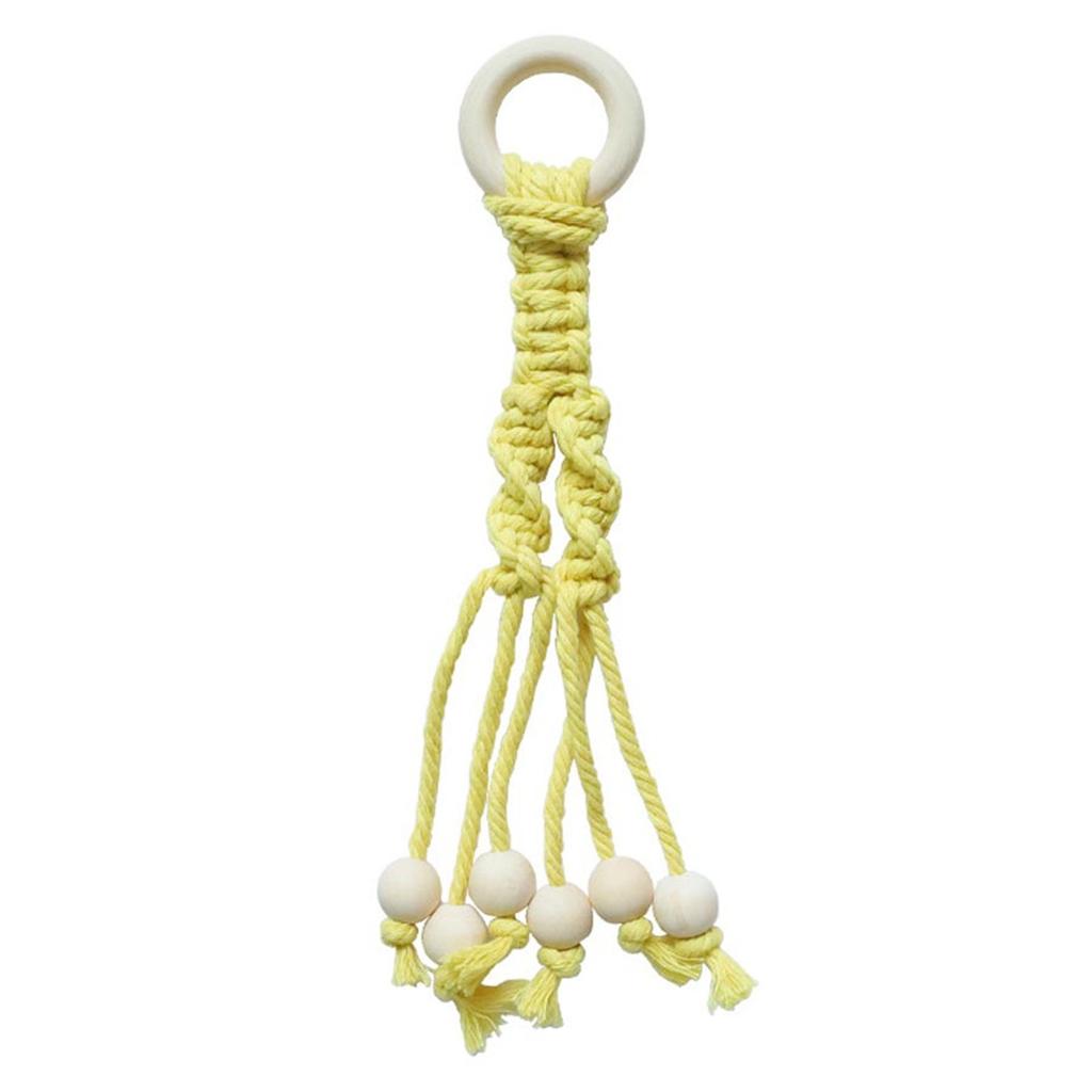 Cotton Rope Hanging Banana Hanger With Wooden Bead, Under Cabinet Banana Macrame Holder For Home Kitchen