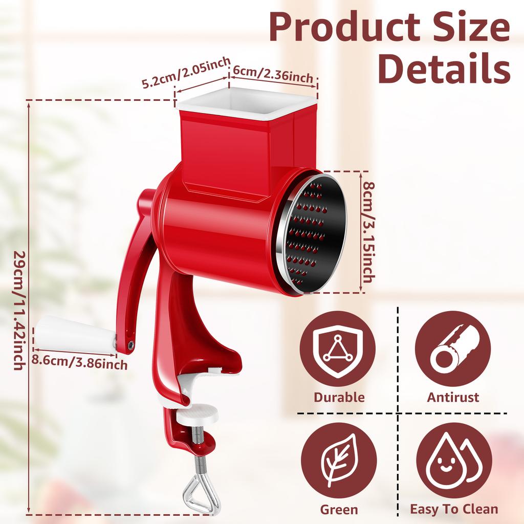 Rotary Manual Vegetable Cutter Slicer Roller Cheese Shredder Potato Grater for Kitchen Gadget Portable Dicing Machine Chopper