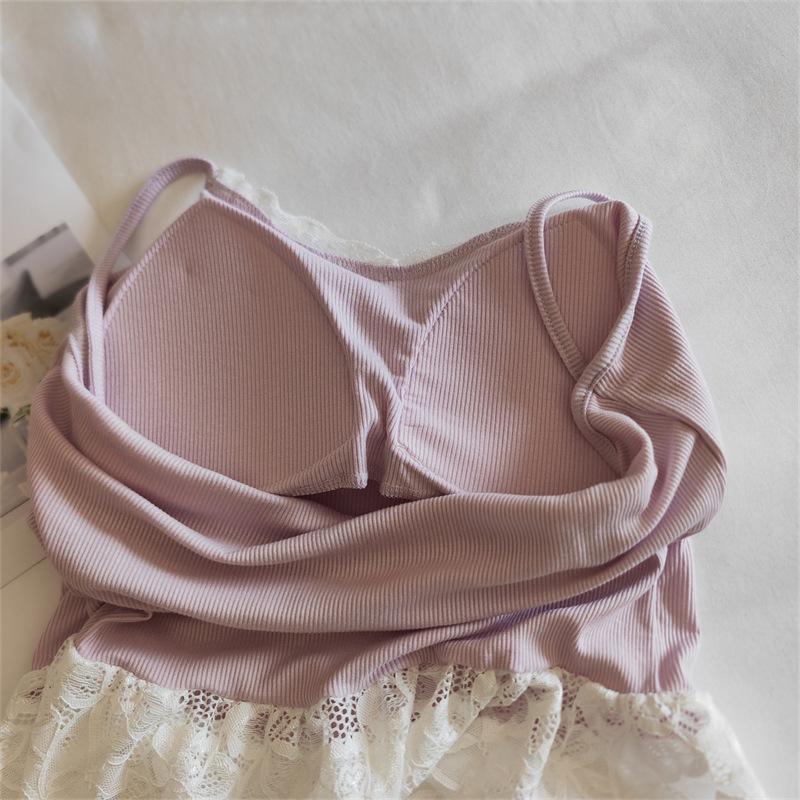 Modal Women's Summer Camisole Pajama Set with Chest Pads - French-Inspired, Sexy, Lightweight Homewear